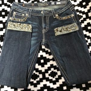 Miss Me cuffed skinny jeans/capris